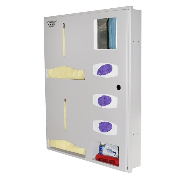 Semi-Recessed PPE Dispensing System - Double Gown
